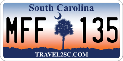 SC license plate MFF135