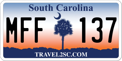 SC license plate MFF137