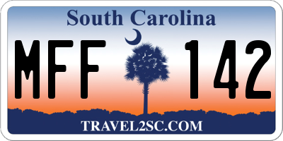 SC license plate MFF142