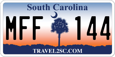 SC license plate MFF144