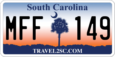 SC license plate MFF149