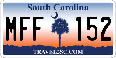 SC license plate MFF152