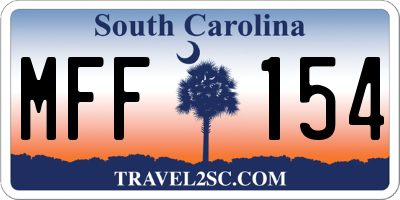 SC license plate MFF154