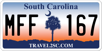 SC license plate MFF167
