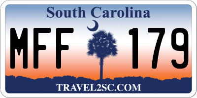 SC license plate MFF179