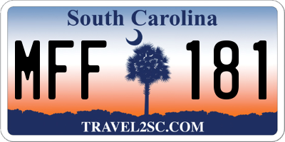SC license plate MFF181