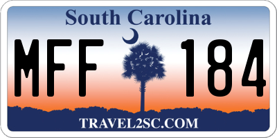 SC license plate MFF184