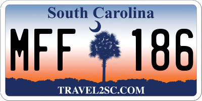 SC license plate MFF186