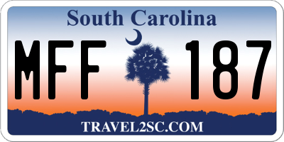 SC license plate MFF187