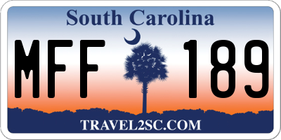 SC license plate MFF189