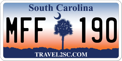 SC license plate MFF190