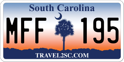 SC license plate MFF195