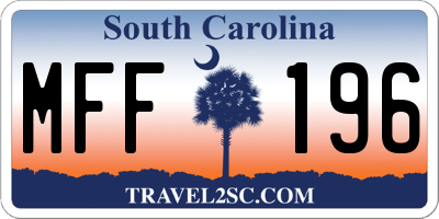 SC license plate MFF196