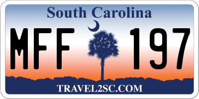 SC license plate MFF197