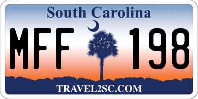 SC license plate MFF198