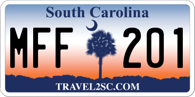 SC license plate MFF201