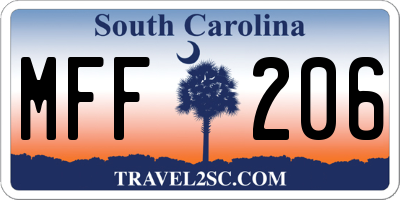 SC license plate MFF206