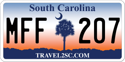 SC license plate MFF207
