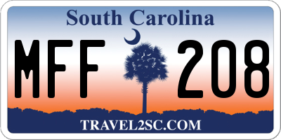SC license plate MFF208