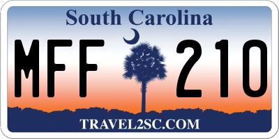 SC license plate MFF210