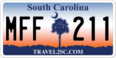 SC license plate MFF211