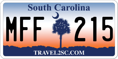 SC license plate MFF215