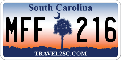 SC license plate MFF216