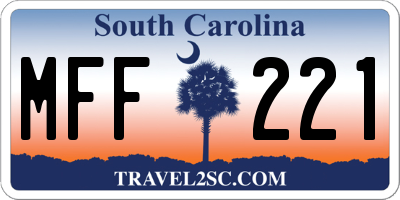 SC license plate MFF221