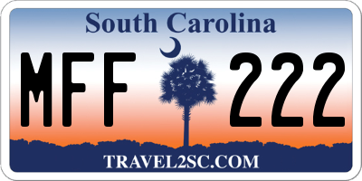 SC license plate MFF222