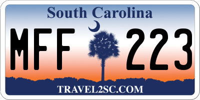 SC license plate MFF223