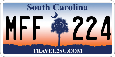 SC license plate MFF224