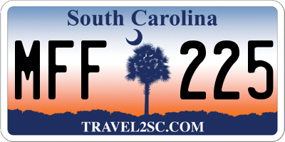 SC license plate MFF225