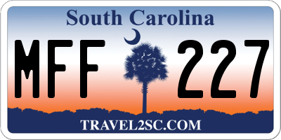 SC license plate MFF227