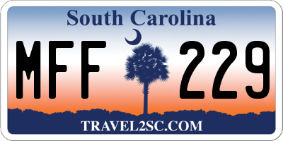 SC license plate MFF229