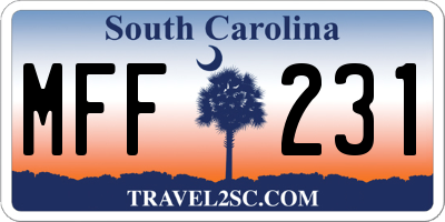SC license plate MFF231