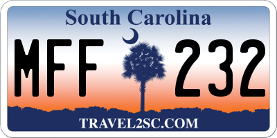SC license plate MFF232