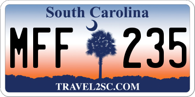 SC license plate MFF235