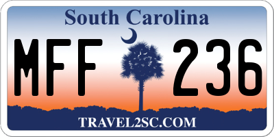 SC license plate MFF236