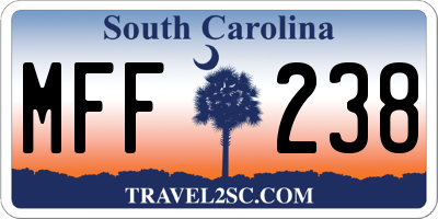 SC license plate MFF238