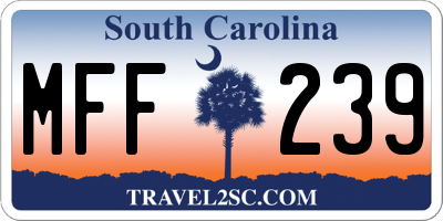 SC license plate MFF239
