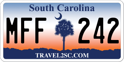 SC license plate MFF242