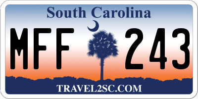 SC license plate MFF243