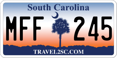 SC license plate MFF245