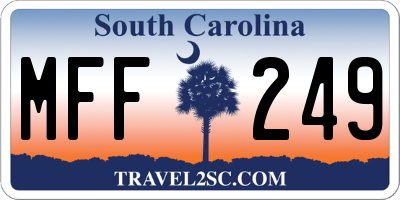 SC license plate MFF249
