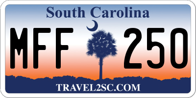 SC license plate MFF250