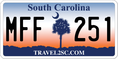 SC license plate MFF251