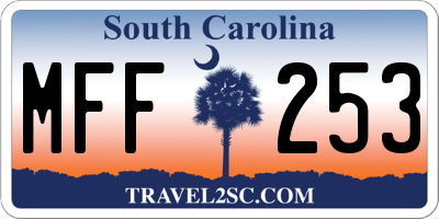 SC license plate MFF253