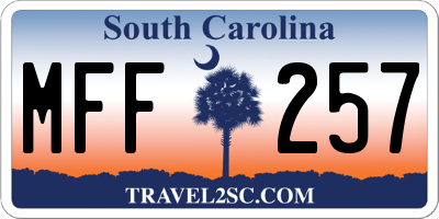 SC license plate MFF257