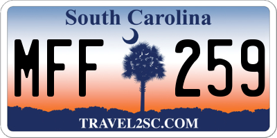 SC license plate MFF259