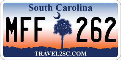 SC license plate MFF262